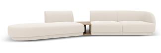 Micadoni Modulares Sofa Miley 4-Sitzer mit 1 Armlehne Links Boucle Beige