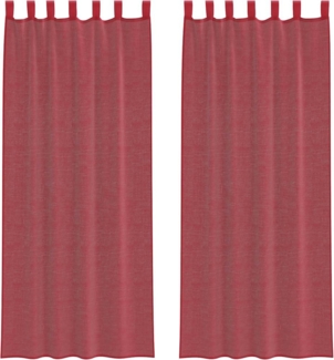 vidaXL Voile Vorhänge mit Stangentaschen 2 Stk. Weinrot 4102250