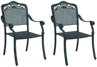 vidaXL Gartenstuhl 2 pcs Grün 55 x 56,5 x 91 cm Aluminium 42002381