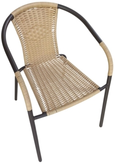 dasmöbelwerk Gartenstuhl Stapelstuhl Ibiza Gartenstuhl Bistrostuhl Armlehnstuhl braun/beige (1 St), Stapelbarer Gartenstuhl