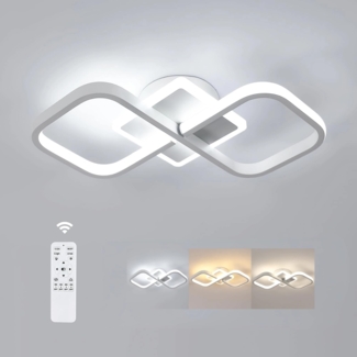 Comely LED Deckenleuchte Dimmbar Quadrat, 40W 40cm Moderne Weiß LED deckenlampe mit Fernbedienung für Schlafzimmer, Wohnzimmer, Dimmbar 3000K-6500K