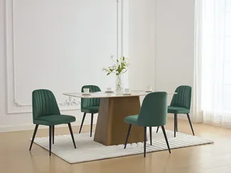 Vente-unique - ELEANA Stuhl SamtStoff Grün - B 52 cm x H 81 cm x L 49 cm