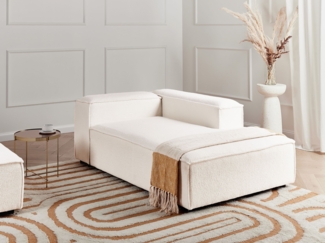 Beliani 'ARDAL' Linksseitige Chaiselounge, Bouclé weiß, 119 x 180 x 68 cm