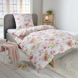 TRAUMSCHLAF Bettwäsche Fleur, Seersucker, 2 teilig, ideale Sommerbettwäsche in herrlicher Seersucker Qualität