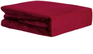 Plüsch Spannbettlaken 140-160x200 cm + 30 cm mit Rundumgummizug - Cashmere Touch 180 gsm Bordeaux