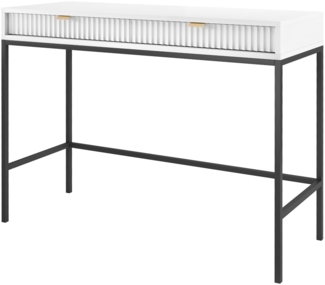 Selsey 'Vellore' Schminktisch mit Schublade, weiß mit schwarzem Gestell, ca. 77 x 104 x 50 cm