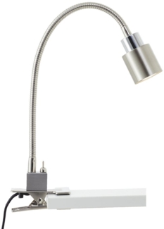 Lightbox Tischleuchte, LED wechselbar, Warmweiß, Flexible Klemmleuchte, 37 x 27cm, GU10, 3W, 300lm, 3000K, nickel/chrom