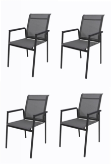 4Seasons Outdoor 4 Stck Passion Stapelstuhl Textilen Anthrazit Aluminium