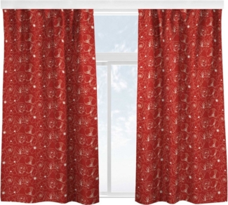 Bilderdepot24 Vorhang Gardine Blumen Natur Muster Outline Blüten Muster Rot Türvorhang, Multifunktionsband (2 St), blickdicht, Samt, Schiebegardinen Küche Schlafzimmer Wohnzimmer Schiebevorhang