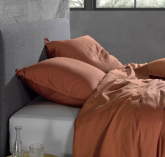 Zo!Home Bettwäsche Satinado 135x200 100% Baumwolle Mako-Satin Copper Orange