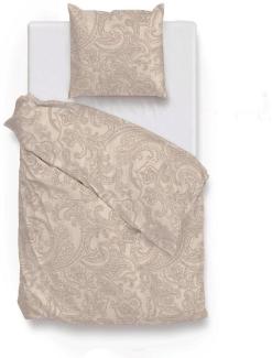 Zo! Home Cotton Bettwäsche 155x220 Paisley di Lino Sandy beige natur meliert