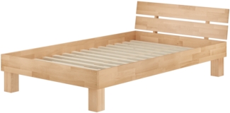 Erst-Holz Einzelbett Massivholz Buche 120x220 V-60. 86-12-220 inkl. Rollrost