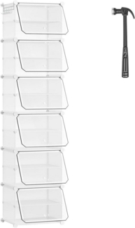 EUGAD Schuhbox (12 St), Schuhorganizer Schuhregal Kunststoff, mit Haken