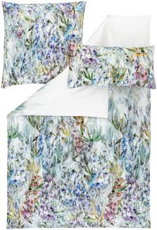 Estella Mako-Satin Bettwäsche 135x200 Elara Blumen Gemälde Aquarell bunt 7551-985