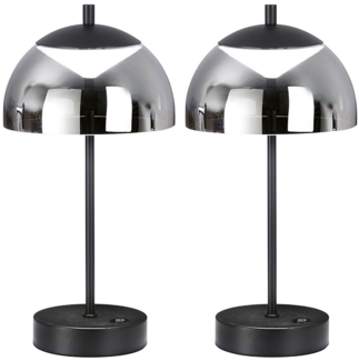 2er Set LED Tischlampe, rauch, Touchdimmer, CCT, H 35 cm