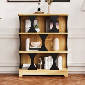 Elegear Bücherregal Standregal Bücherregal mit Hohl-Design, 80*30*100cm, Aufbewahrungsregal, Modernes, platzsparendes