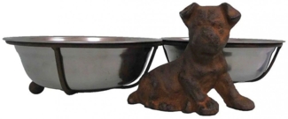 Napf Futternapf Fressnapf 2 Näpfe Tisch Ständer Hund Antic Line SEB13385