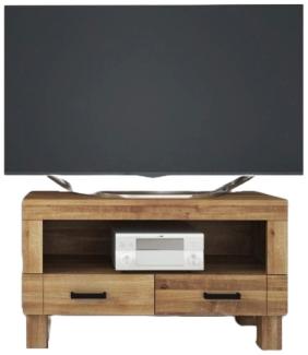 TV-Board Ringo aus Wildeiche massiv 105x45x61 cm mit 2 Schubladen