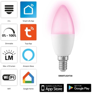 SMARTLIGHT30 Smarte LED-Farblampe mit Wi-Fi