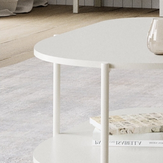 Lomadox Couchtisch MAZARA-161, Wohnzimmertisch 90 cm breit in kaschmir mit Ablageboden