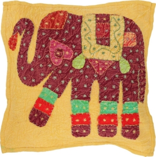 Guru-Shop Kissenbezüge Indische Kissenhülle, besticktes Elefanten..
