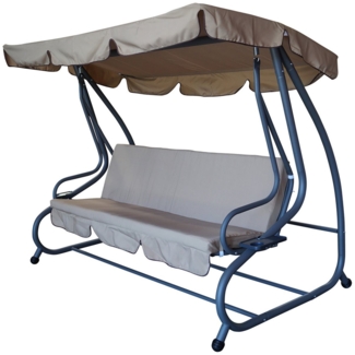 TPFGarden Hollywoodschaukel MILANO, 4-Sitzer Schaukelbank, 228 cm, Outdoor Schaukel Farbe: grau / creme