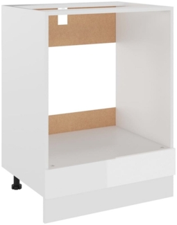 DOTMALL Herdumbauschrank Herdumbauschrank Hochglanz-Weiß 60x46x81,5 cm Holzwerkstoff
