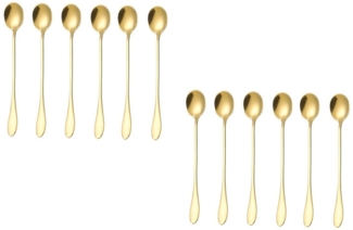 12er Set Latte Macchiato Cocktaillöffel Longdrinklöffel Löffel L20cm CF1006 Gold