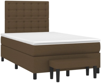 vidaXL Boxspringbett mit Matratze Dunkelbraun 120x190 cm Stoff 3270386
