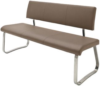 Sitzbank >Muvo I< in Cappuccino aus Metall - 155 x 86 x 59 cm (BxHxT)