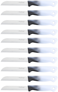 10 Stück Küchenmesser 18 cm mit ergonomischem Griff - vielseitig & pflegeleicht, Schwarz