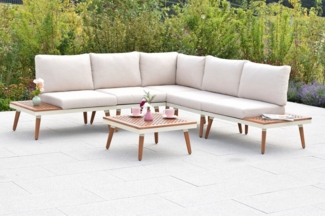 MERXX Gartenlounge-Set »Delphi«, (Set, 13-tlg), Eckbank mit seitlichen Ablageflächen