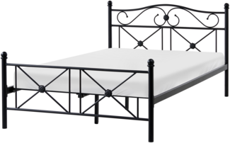 Bett mit Lattenrost Metall RODEZ 120 x 200 cm Schwarz