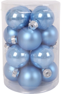 TrendLine Weihnachtskugeln aus Glas Ø 3,5 cm sky blue 16 Stück