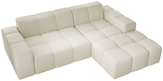 PROMETO Möbel Ecksofa Sofa ohne Schlaffuktion, Ecksofa L-Form Veloursstoff Fogo