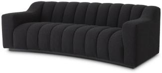 Casa Padrino Luxus Sofa Schwarz 234x96 x H. 76,5 cm - Leicht gebogenes Wohnzimmer Sofa