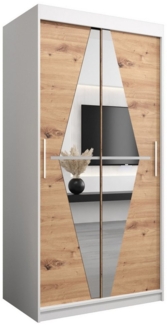 ABIKS MÖBEL Schwebetürenschrank BOLIWIA Schlafzimmerschrank - mit Spiegel, Kleiderstange und Regalen