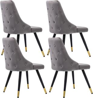 WAHSON OFFICE CHAIRS Esszimmerstuhl 2er Set Sitzfläche aus Samt Küchenstuhl