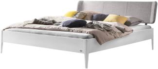 Hasena Lounge Pienza 160x210 Buche weiss deckend, lackiert - Fusshöhe 25 cm Massivholzbett