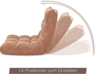 KOMFOTTEU Sessel Bodenstuhl faltbar, mit Einstellbarer Rückenlehne