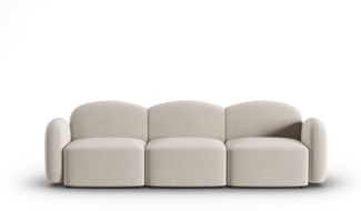 Micadoni Sofa Blair 3-Sitzer Samtstoff Hellbeige