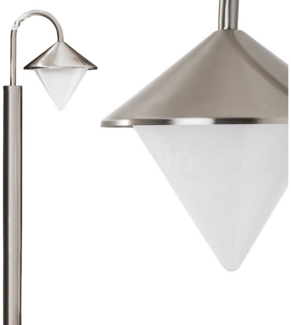hofstein Außen-Stehlampe »Masnago« Außenleuchte aus Edelstahl modernes Design in Nickel-matt, ohne Leuchtmittel, Lampenschirmen aus Kunststoff,Wegeleuchte 100cm, Gartenlampe,E27, IP44
