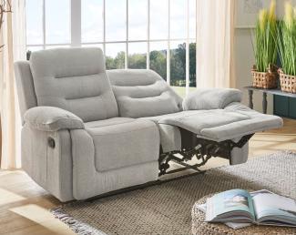 TV Sessel SYLT 2 Sitzer Couchgarntiur Couch verstellbar Sofa in grau