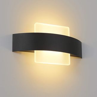 ZMH 2ER LED Wandleuchte Warmweiß Innen Wandlampe Wohnzimmer 6W aus Acryl Modern Bettlampe Nachtlampe 23.5cm in Schwarz und Weiß für Schlafzimmer Wohnzimmer Arbeitszimmer Treppenhaus