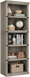GarveeMore Bücherregal 5 Etagen Bücherregal, Hohe Bücherregal Holz Offene Anzeige Bücherregal, Bücherregal mit Stauraum für Home Office,Wohnzimmer,Schlafzimmer