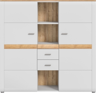 furnling Highboard Ashtyn, mit 2 Türen, 2 Schubladen, 3 offene Fächer, mit Softclose-Funktion