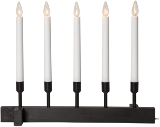 Kerzenleuchter ,Vind', 5-flammig, Materialmix, matt schwarz