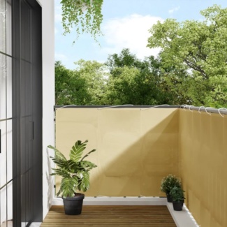 vidaXL Balkon-Sichtschutz Sandfarben 120x400 cm 100% Polyester-Oxford 4000036