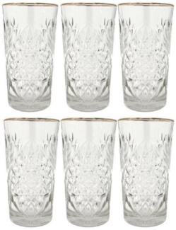 Libbey Longdrinkgläser Hobstar Goldrand (6-teilig) 0678615549568