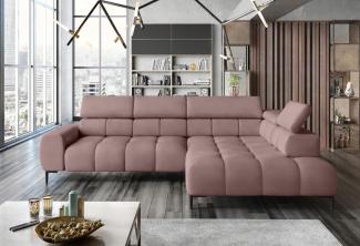 Stylefy Plazetti Ecksofa Struktur JAZZ Rechts Rosa